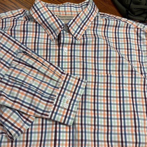 DULUTH SIZE 2XL TALL MULTICOLORED LONG SLEEVE COTTON SHIRT W/POCKET EUC - Picture 1 of 7